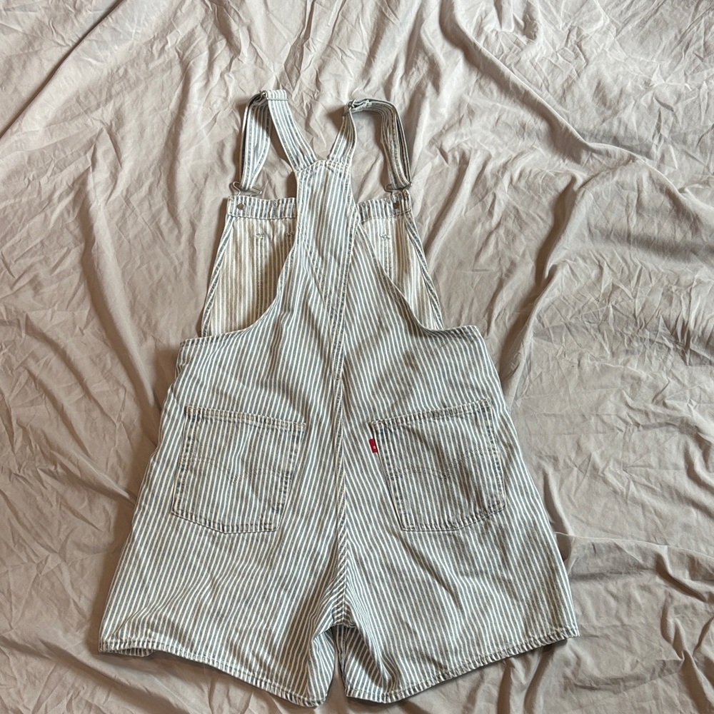 Levi's Women's Blue Striped Denim Overalls - Picture 4 of 4